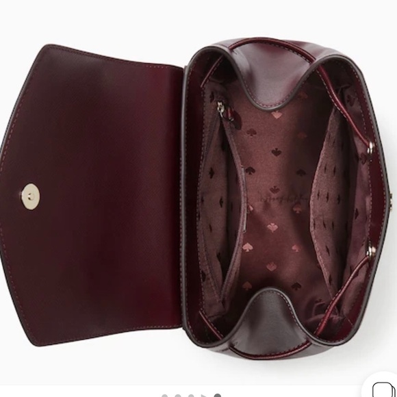 15. Kate Spade Lizzie Medium Flap Backpack in Deep Berry - Picture 4 of 14